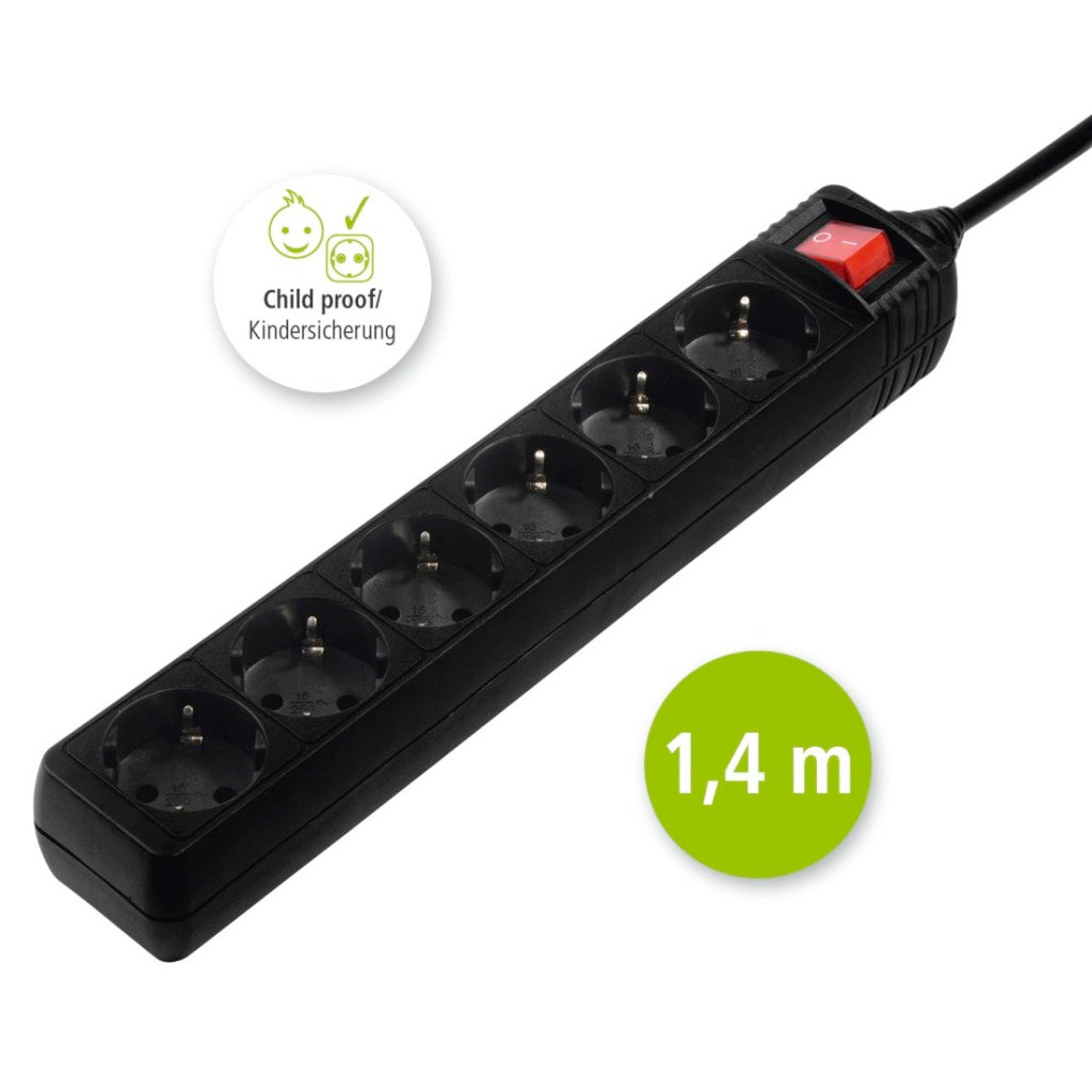 Hama 6-Way Ja.W.S.A.Ks.1.4 M Bk
