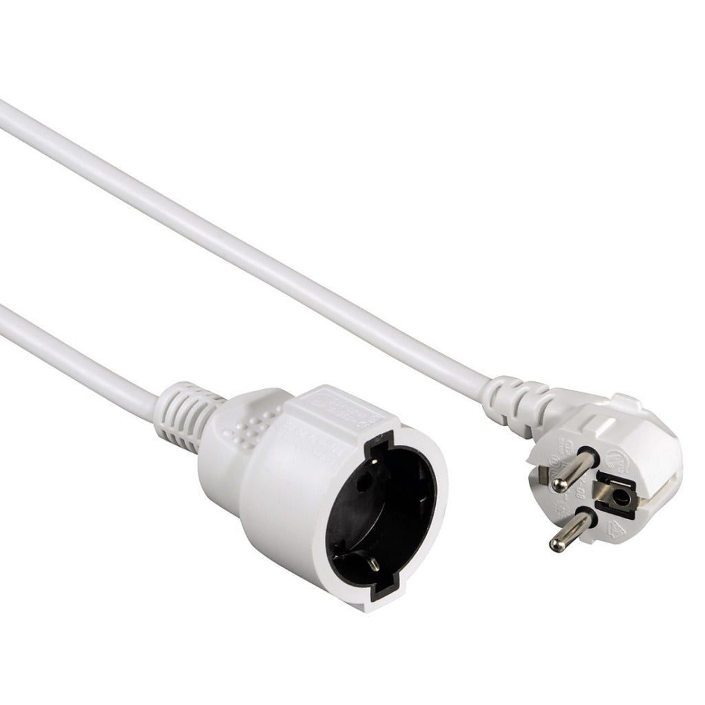 Hama Schuko Extension Cable 5 M White - Plug with Earth Contact