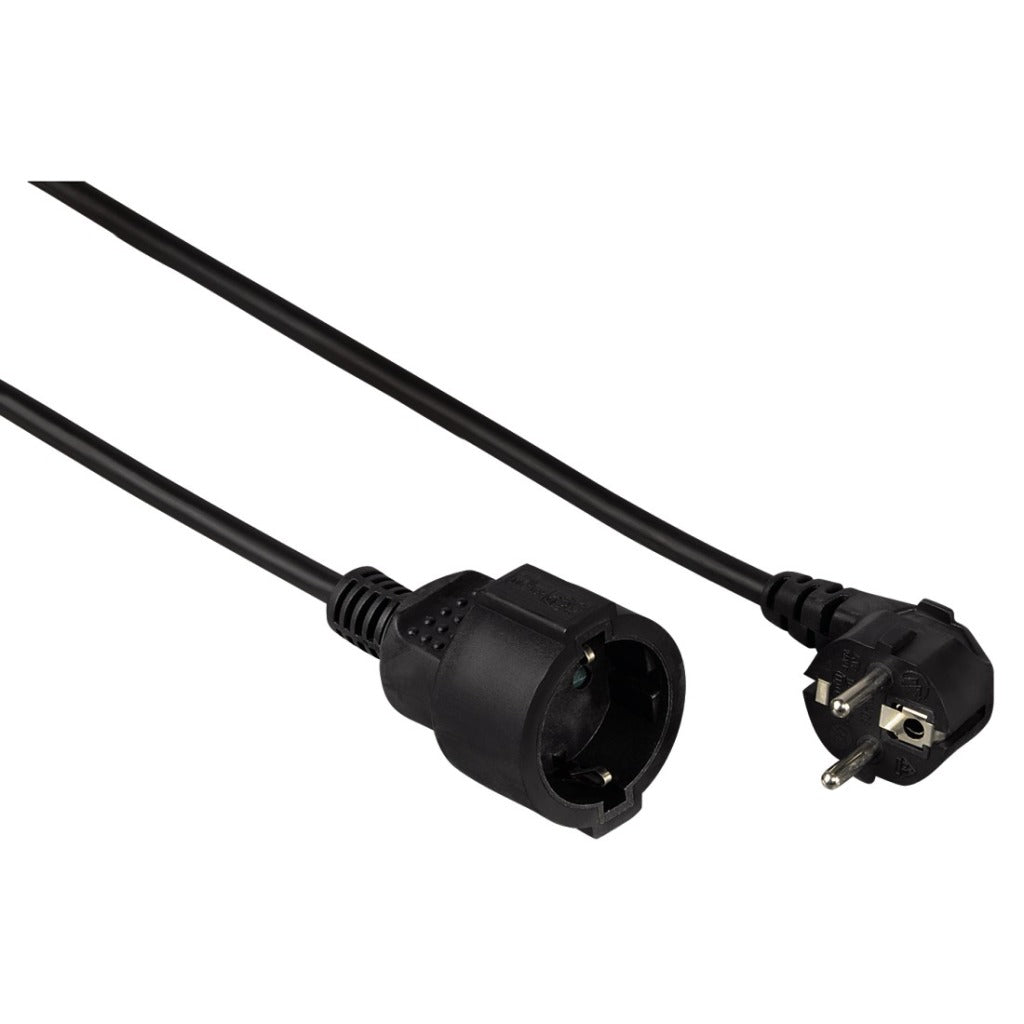 Hama Schuko Extension Cable 5 M Black - Plug with Earth Contact