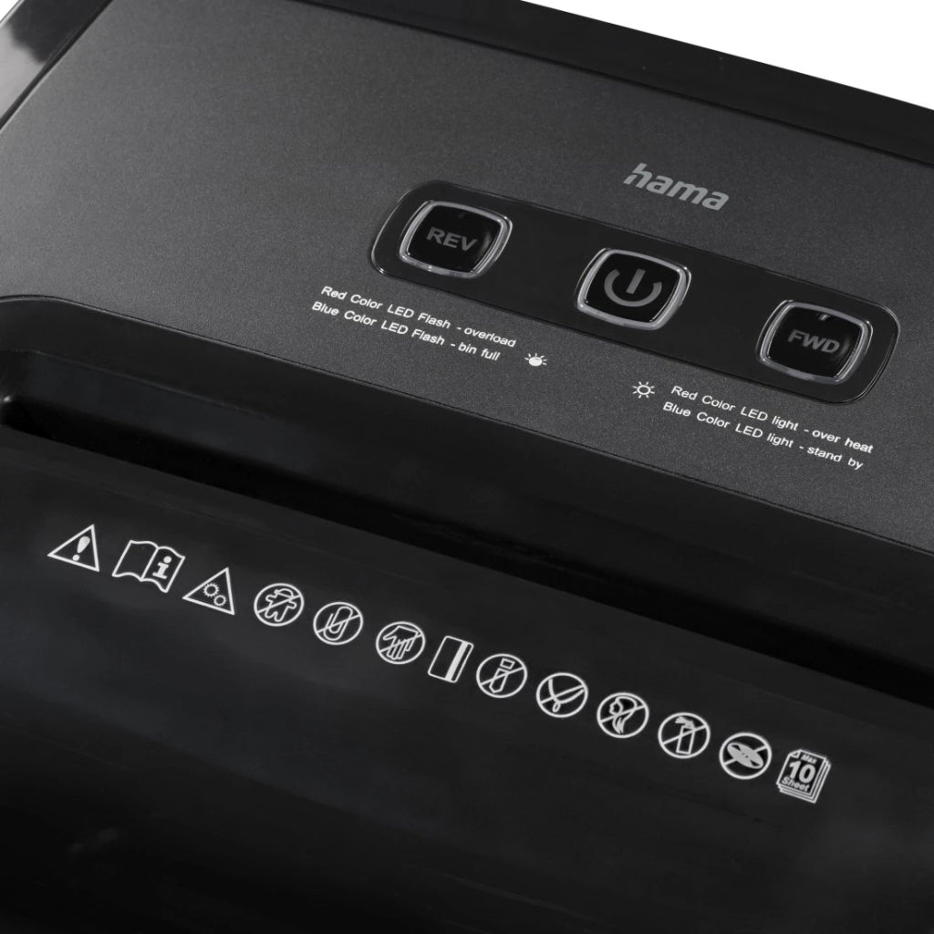 Hama Prime M100 Paper Shredder with Security Level P5 T5 E4 Black