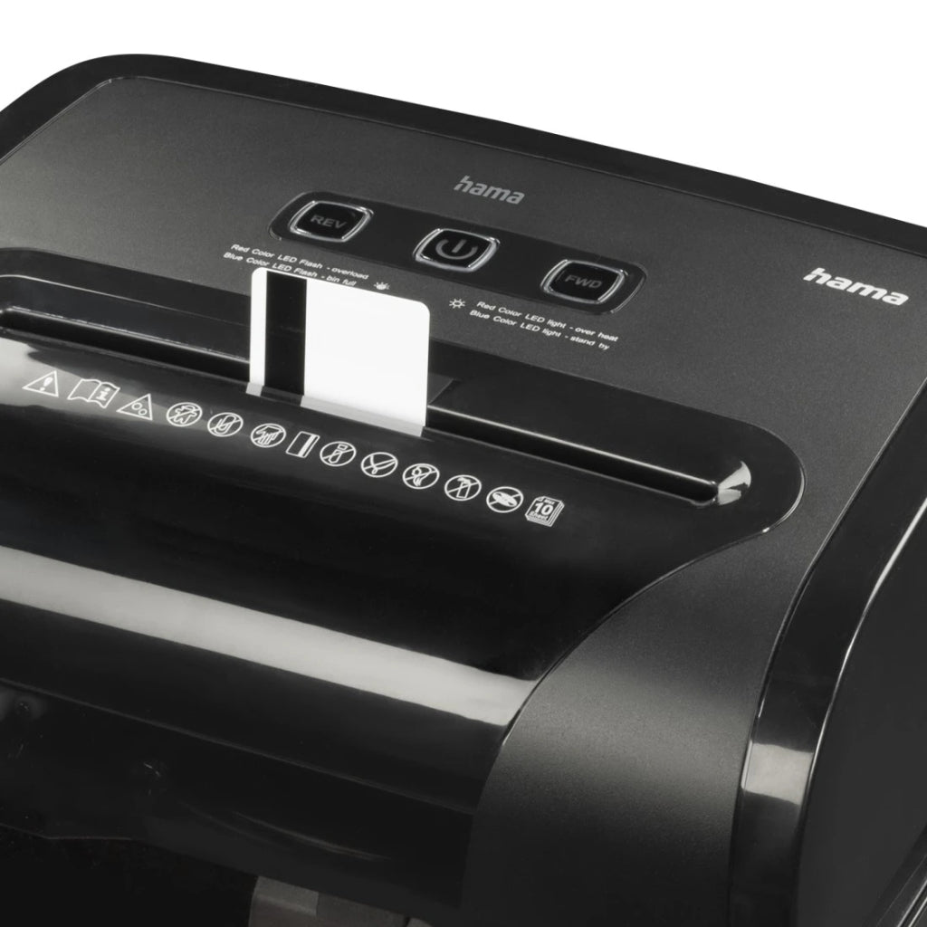 Hama Prime M100 Paper Shredder with Security Level P5 T5 E4 Black