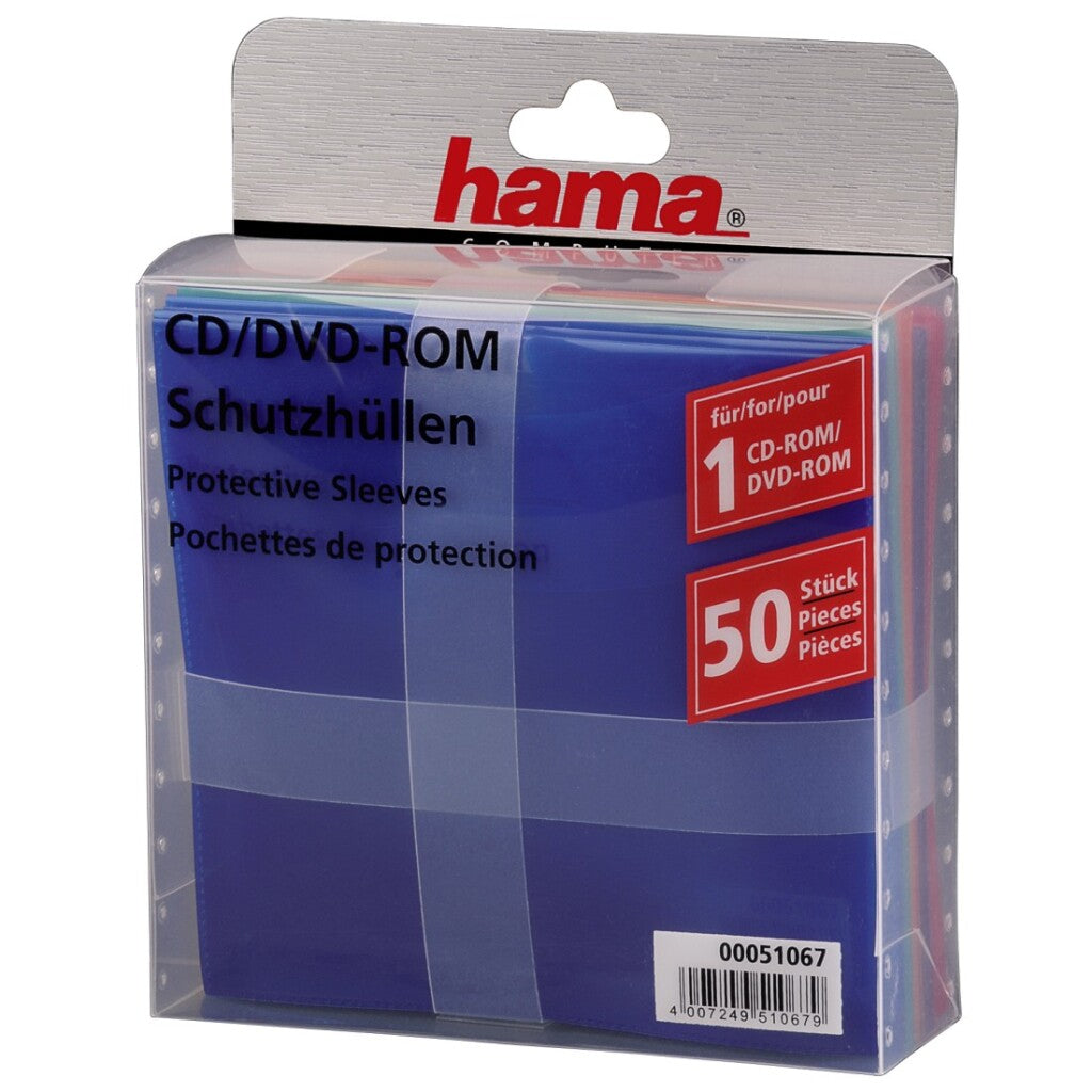 Hama CD/DVD Paper Sleeves 50-Pack Multicolor