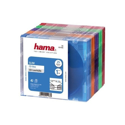 Hama CD Slim Box Gekleurd 25Pak afbeelding 1