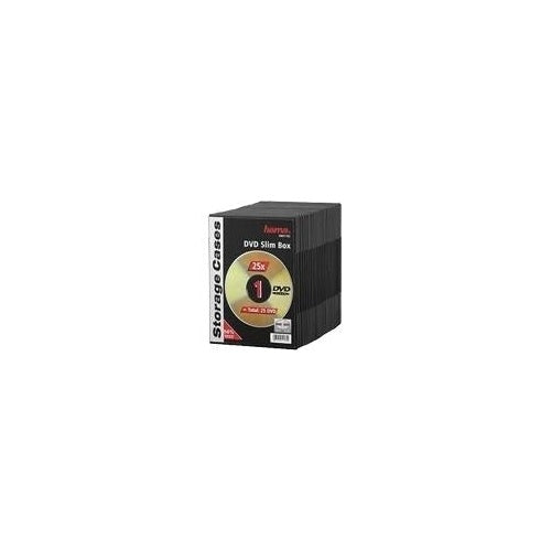 Hama DVD Slim Box - Slim Jewel Case für Speicher-DVD - Kapazität: 1 DVD - black (Packung mit 25) (51182) afbeelding 1