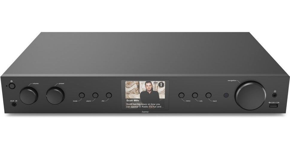 Hama HiFi-Tuner DIT2105, DAB+ / Internetradio / Bluetooth® RX/TX, App, Schwarz (00054256) afbeelding 1