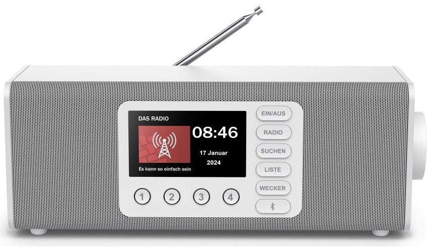 Hama Digitalradio DR2002, FM/DAB/DAB+/Bluetooth® RX, Radiowecker, Stereo, Weiß (00054263) afbeelding 1