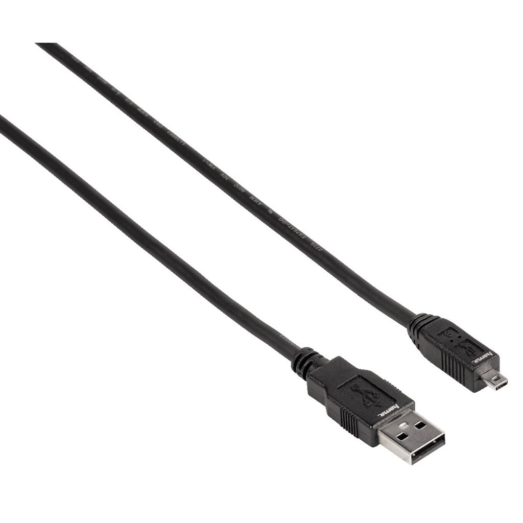 Hama Mini USB 2.0 Cable A-B 180 cm Black - Data Transfer Cable