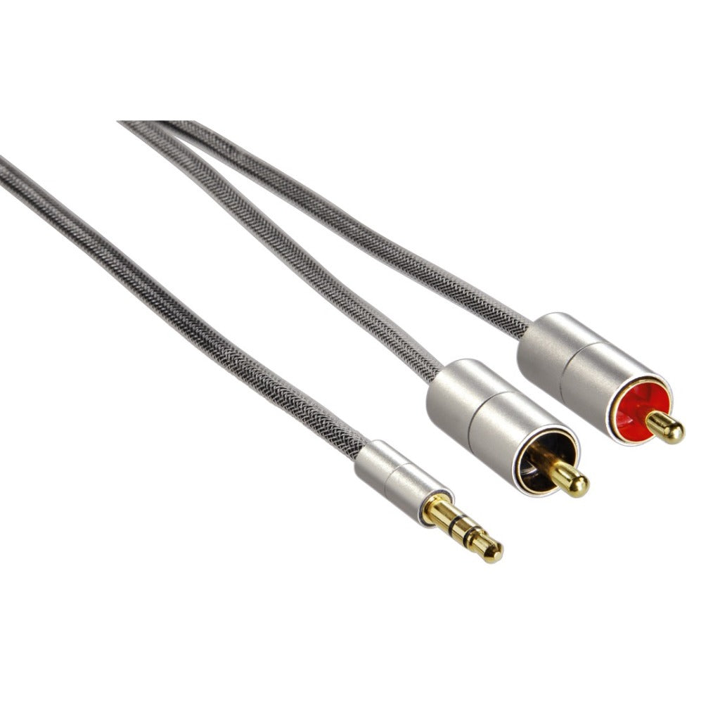 Hama Audio Cable 3.5 mm Jack to 2 RCA 1 m - High Quality 3.5Jack-2Rca Line/1M
