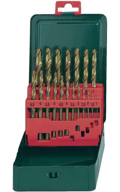 Metabo HSS Metall-Spiralbohrer-Set 19teilig 627156000 TiN DIN 338 Zylinderschaft 1 Set (627156000) afbeelding 1