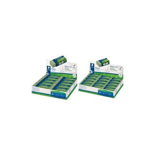 STAEDTLER Radierer, 43 x 19 x 13 mm, olivgrün, 30er Display mit Pflanzenmehlanteil, zu 56% aus natürlichen Rohstoffen, - 30 Stück (526 83-5) - 4007817109069 - image 1