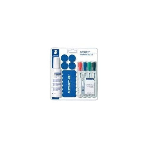 Staedtler Lumocolor whiteboard set 613 S - Zubehörset - Blau - Weiß - 125 ml - Tafelreinigungsflüssigkeit - Tafelmagnet - Tafelmarker (613 S) afbeelding 1