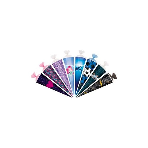 herlitz Schultüte, 6-eckig, 850 mm, sortiert Maße: (B)240 x (T)240 x (H)850 mm, Tüllverschluss mit - 8 Stück (50035069) afbeelding 1