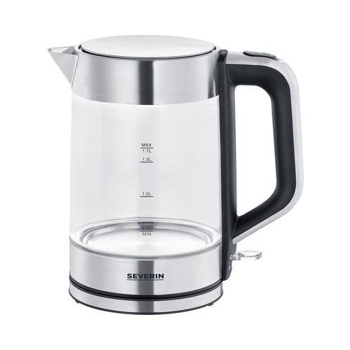 Severin WK 3420 Wasserkocher 1,7 l Schwarz - Edelstahl - Transparent 2200 W (WK3420) afbeelding 1