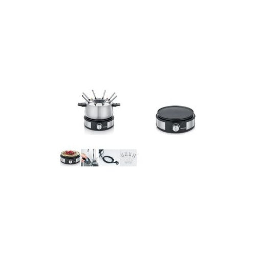 Severin FO2471 Fondue Crepes Kombination schwarz / Edelstahl-gebürstet (FO2471) afbeelding 1