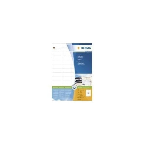 HERMA Premium - Permanent selbstklebende, matte laminierte Papieretiketten - weiß - 52,5 x 21,2 mm - 5600 Etikett(en) (100 Bogen x 56) (4273) afbeelding 1