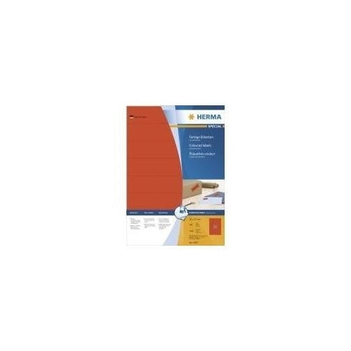 HERMA Special - Permanent selbstklebende, matte Papieretiketten - Rot - 70 x 37 mm - 2400 Etikett(en) (100 Bogen x 24) (4407) afbeelding 1