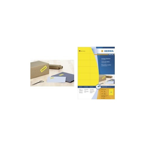 HERMA 4544 Abgerundetes Rechteck Gelb 4800Stück(e) selbstklebendes Etikett (4544) afbeelding 1