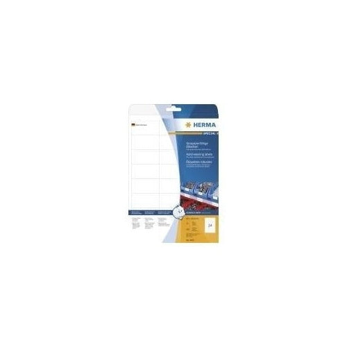 HERMA Special - Permanent selbstklebende, matte Folienetiketten - weiß - 66 x 33,8 mm - 600 Etikett(en) (25 Bogen x 24) (4691) afbeelding 1