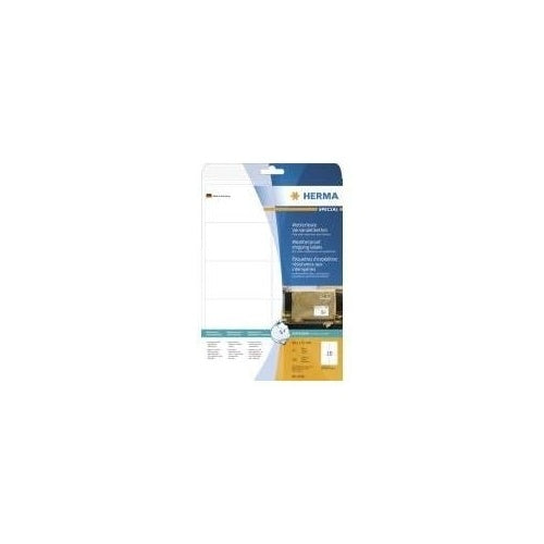 HERMA Special - Extra starke, selbstklebende, matte Versandetiketten aus Polyesterfolie - weiß - 57 x 99,1 mm 250 Etikett(en) (25 Bogen x 10) (8330) afbeelding 1