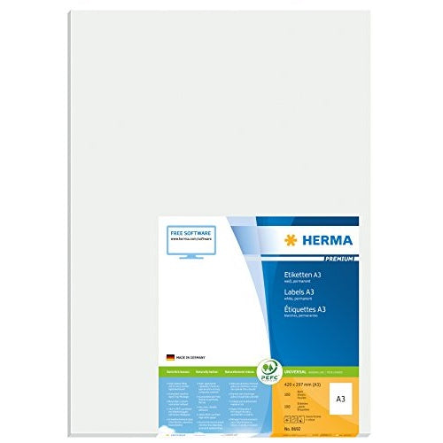 HERMA Premium - Permanenter Klebstoff - weiß - A3 (297 x 420 mm) 100 Stck. (100 Bogen x 1) Etiketten afbeelding 5