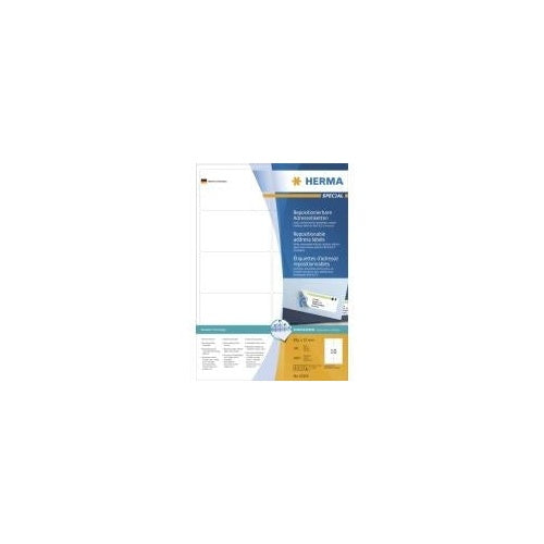 HERMA Special - Neu positionierbare Adressklebeetiketten - weiß - 99,1 x 57 mm 1000 Etikett(en) (100 Bogen x 10) (10316) afbeelding 1