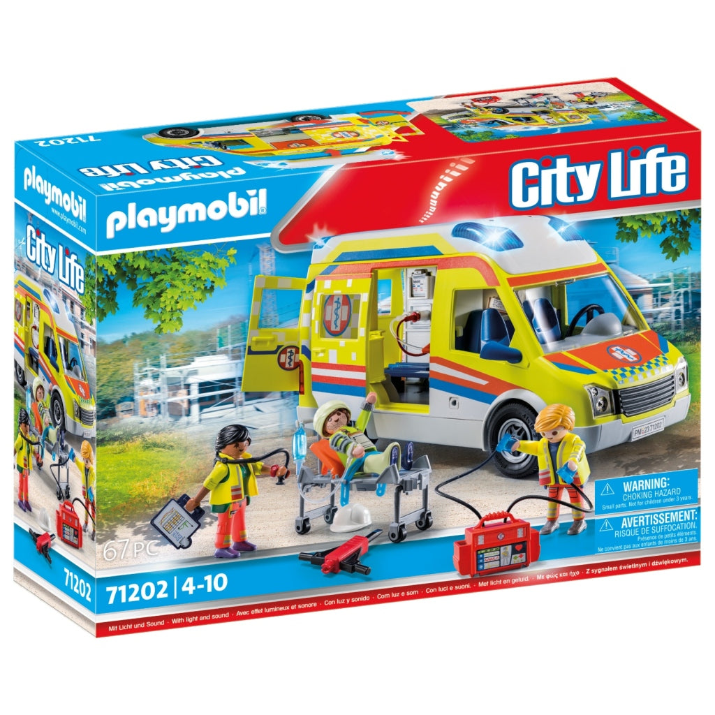 Playmobil City Life Ambulance Set 71202 with Light and Sound Features