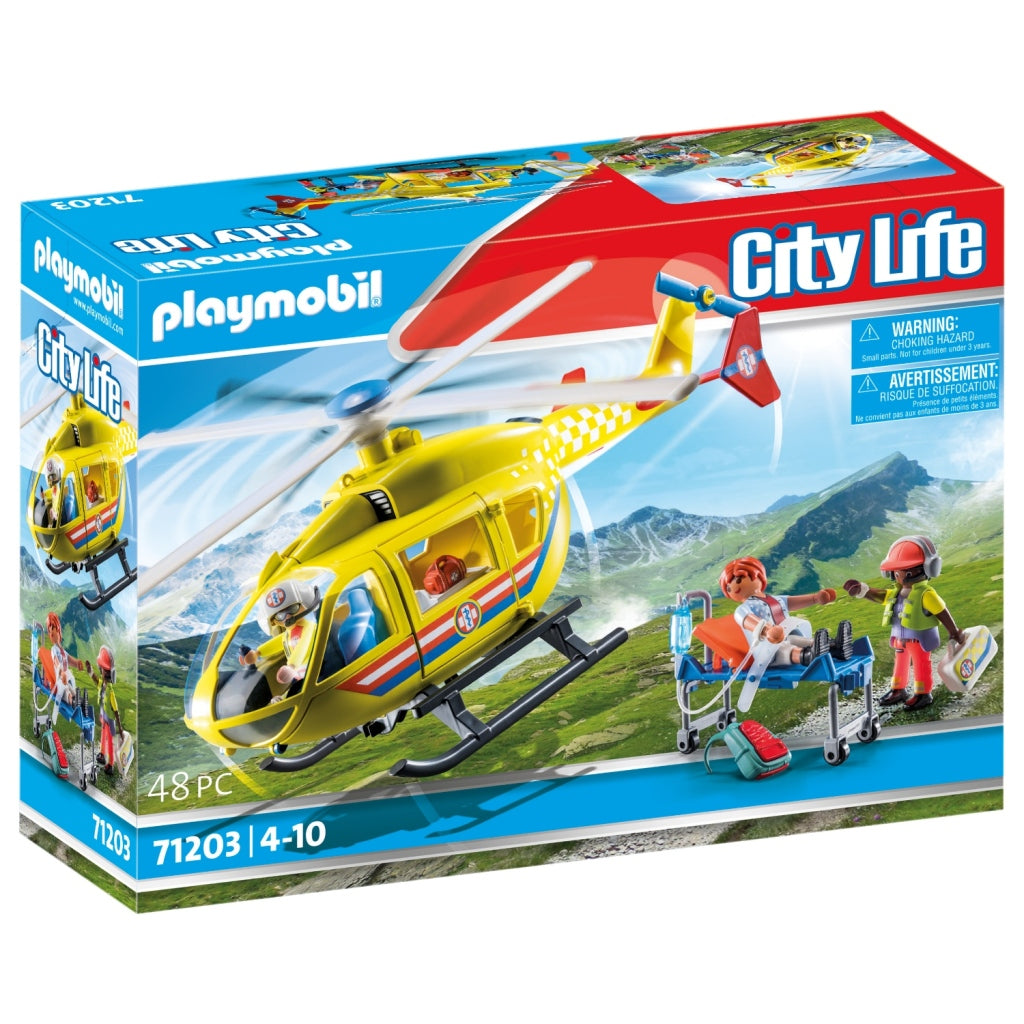 Playmobil City Life Rescue Helicopter Set 71203 for Search Missions