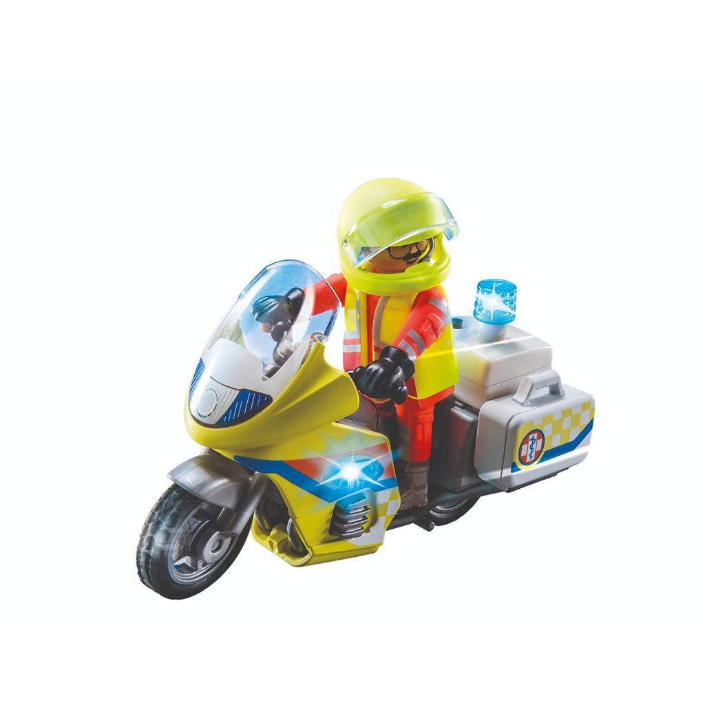 Playmobil City Life Emergency Motorcycle Set 71205 with Flashing Light