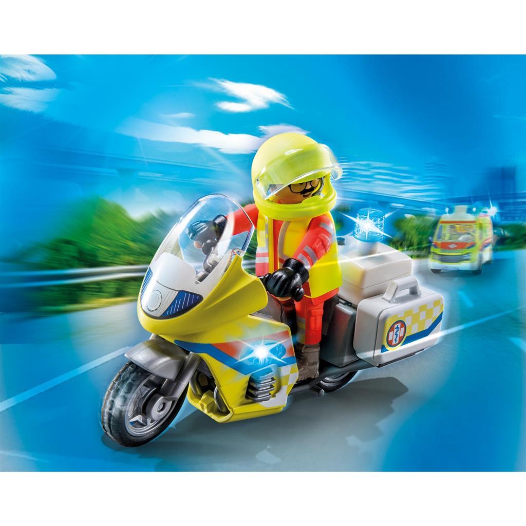 Playmobil City Life Emergency Motorcycle Set 71205 with Flashing Light