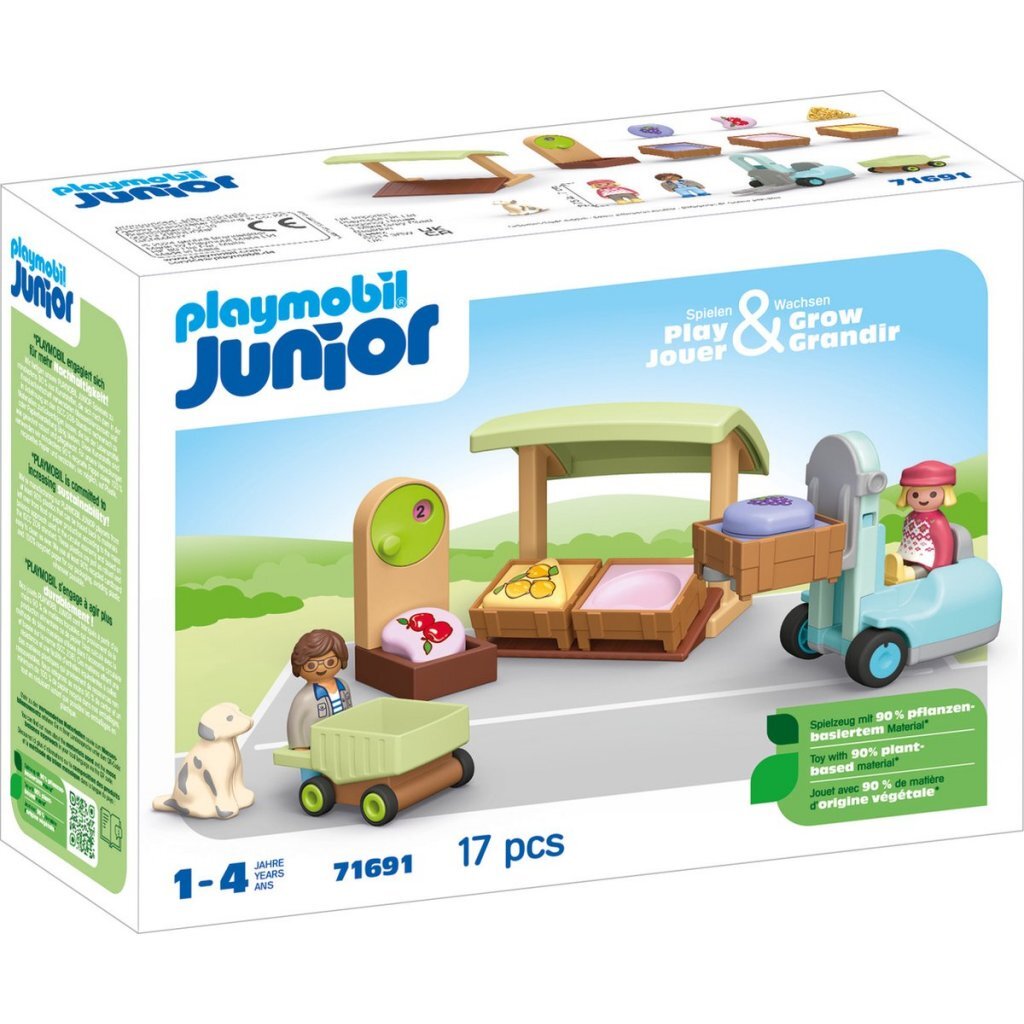 Playmobil Junior Organic Market Stall and Forklift 71691