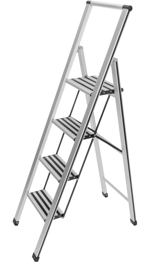 WENKO Alu-Design Klapptrittleiter 4-stufig Haushaltsleiter (601013100) afbeelding 1