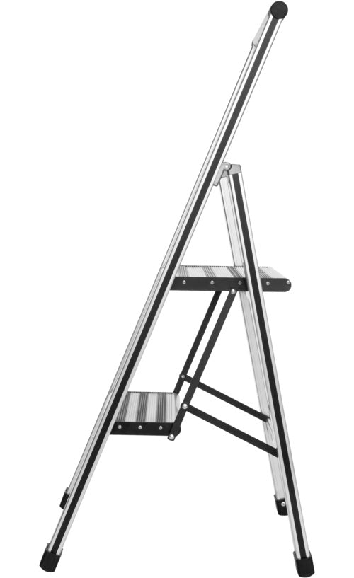 WENKO Alu-Design Klapptrittleiter 2-stufig Haushaltsleiter (601011100) afbeelding 1