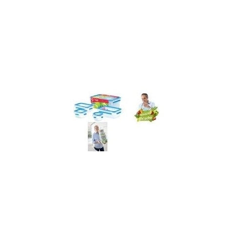 emsa Frischhaltedose CLIP & CLOSE, 5er Set, 0,15 - 3,70 L transportsicherer Clipverschluss, einzigartige Dichtung, - 1 Stück (508568) afbeelding 1