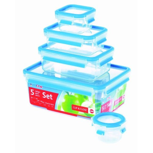 emsa Frischhaltedose CLIP & CLOSE, 5er Set, 0,15 - 3,70 L transportsicherer Clipverschluss, einzigartige Dichtung, - 1 Stück (508568) afbeelding 5