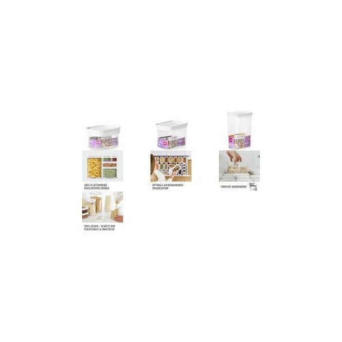emsa Trockenvorratsdose OPTIMA, rechteckig, 4,4 Liter transparent/weiß, Frischedichtung, BPA-frei, Kunststoff - 1 Stück (3110600901) afbeelding 1