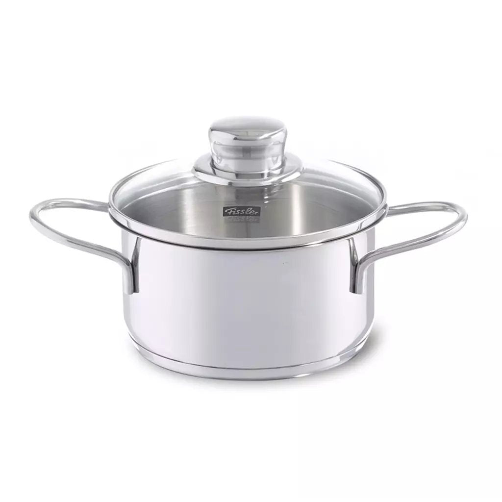 Fissler Snacky Cooking Pot + Lid 12 cm Stainless Steel