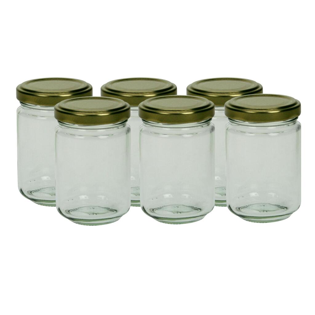 Jam Jars Set of 6 Glass 156 ml Transparent