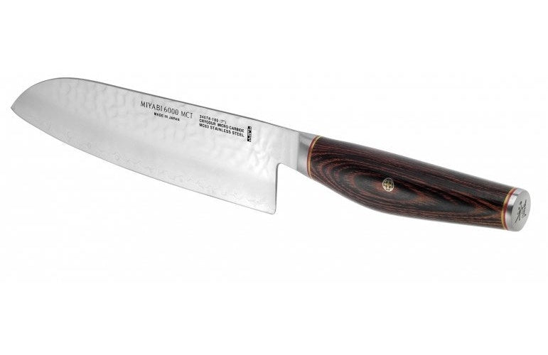 MIYABI Santoku Kochmesser, Stahl, 180 mm, silber / braun, 34074-181-0 MIYABI 6000 MCT Santoku: "Drei Tugenden", zum Schneiden von Fleisch, Fisch und Gemüse. Beidseitig abgezogene Klinge. (34074-181-0) - 4009839308079 - image 2