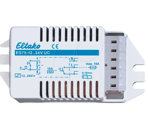 Eltako ES75-12..24V UC Stromstoßschalter (V)1S Leuchten n.potenzialf.10A 60100055 1 (60100055) afbeelding 1
