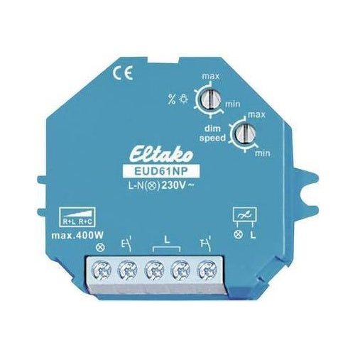 Eltako EUD61NP-230V Montierbar Dimmer & Schalter Blau - Weiß Dimmer (851932) afbeelding 1