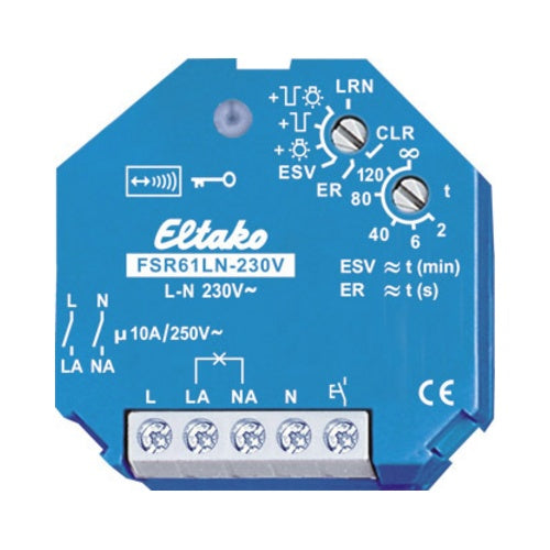Eltako FSR61LN-230V Funk-Aktor Unterputz Schaltleistung (max.) 2000 W Reichweite max. (im Freifeld) 30 m (30200331) afbeelding 1