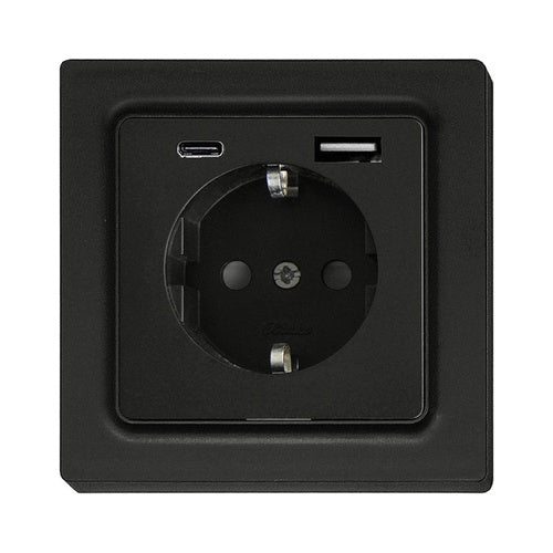 Eltako Schutzkontakt-Steckdose anthrazit matt DSS55E+USBA+C-am (30055900) afbeelding 1