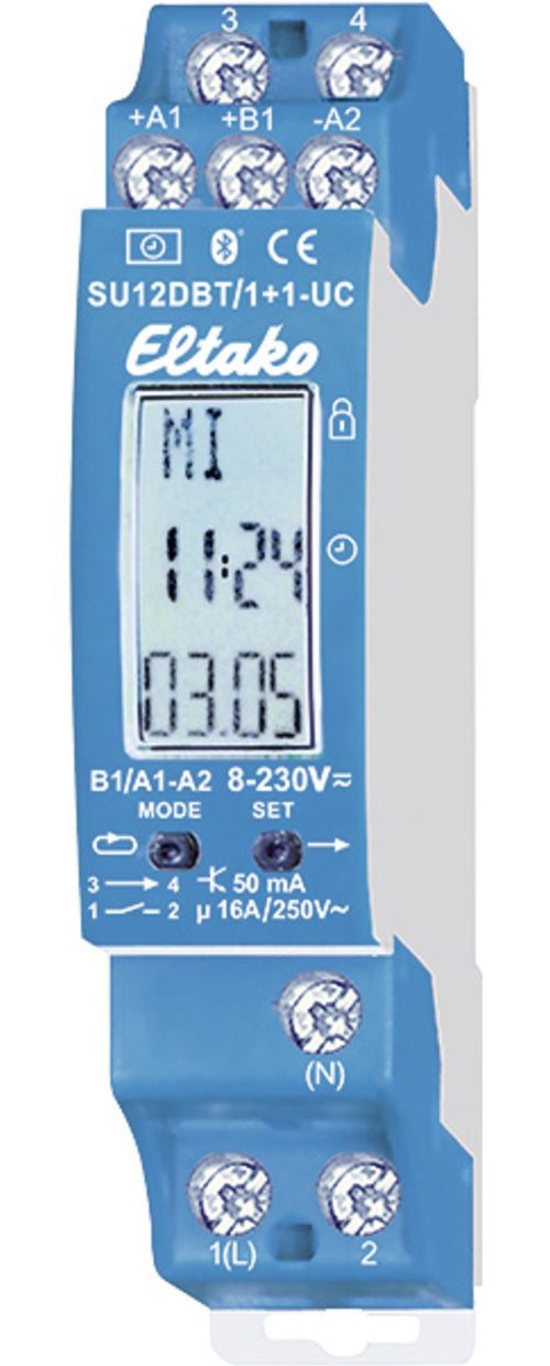 Eltako Schaltuhr 2-Kanal-Bluetooth SU12DBT/1+1-UC (23200902) afbeelding 1