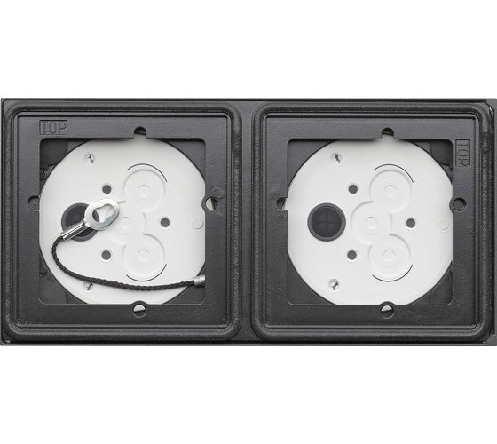 GIRA 5502910. Produkttyp: Surface mount box, Produktfarbe: Anthrazit, Markenkompatibilität: GIRA. Breite: 213 mm, Tiefe: 25,4 mm, Höhe: 106,5 mm (5502910) afbeelding 1
