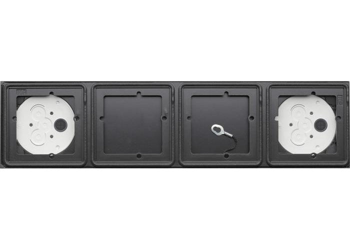 GIRA 5504910. Produkttyp: Surface mount box, Produktfarbe: Anthrazit, Markenkompatibilität: GIRA. Breite: 426 mm, Tiefe: 25,4 mm, Höhe: 106,5 mm (5504910) afbeelding 1