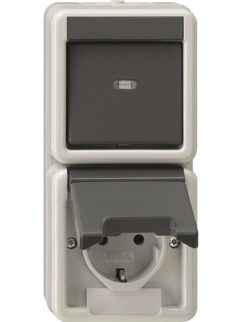 GIRA 417630 Kombi AusWe/SCHUKO senkr. KD (417630) afbeelding 1