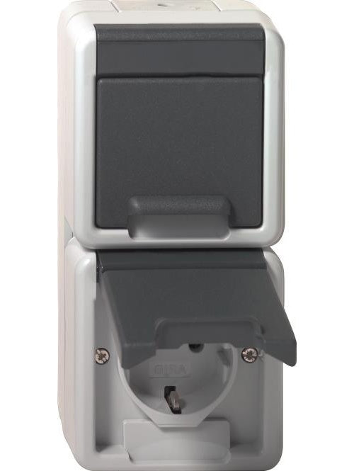 GIRA 478030 SCHUKO 2f senkr. KD WG AP Gr (478030) - 4010337092681 - image 1