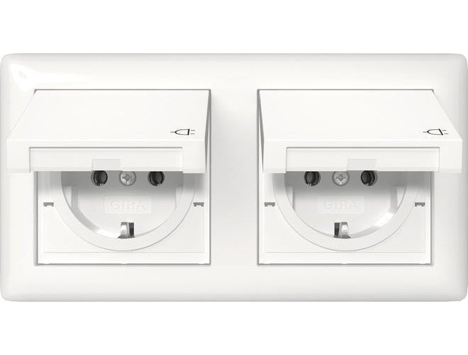 GIRA 415803 SCHUKO KD + Set IP44 + Rahme (415803) afbeelding 1