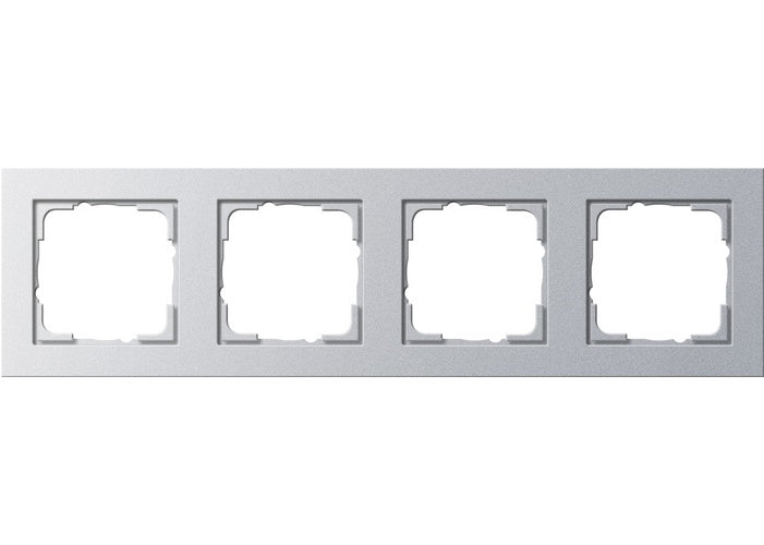 GIRA 4fach Rahmen E2, Standard 55, System 55 Aluminium 021425 (021425) afbeelding 1
