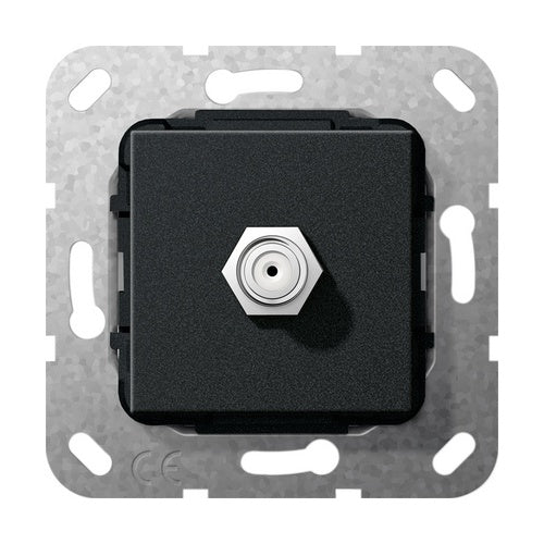 GIRA 565010. Buchsen-Typ: SAT. Produktfarbe: Aluminium, Schwarz (565010) afbeelding 1